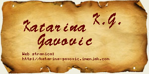 Katarina Gavović vizit kartica